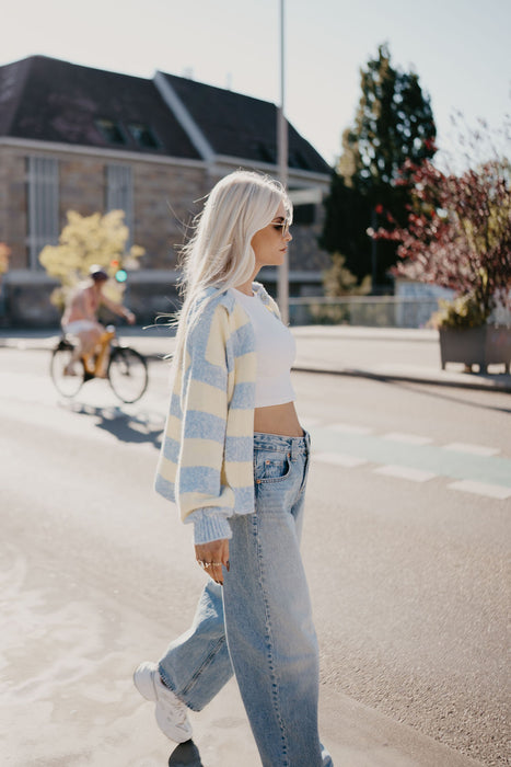 Cardigan Blue/Gelb