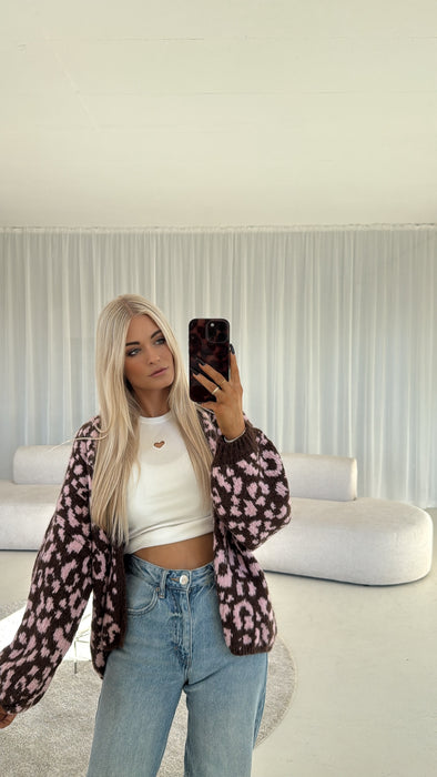 Leo Cardigan Braun/Rosé