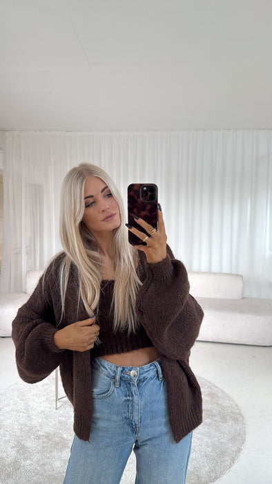 Strickset Braun ( Top + Cardigan )