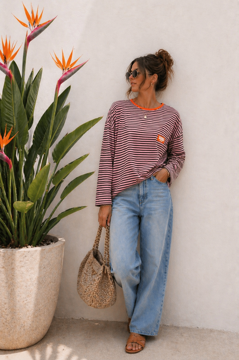 Longsleve Stripes Soho Rosé/Black
