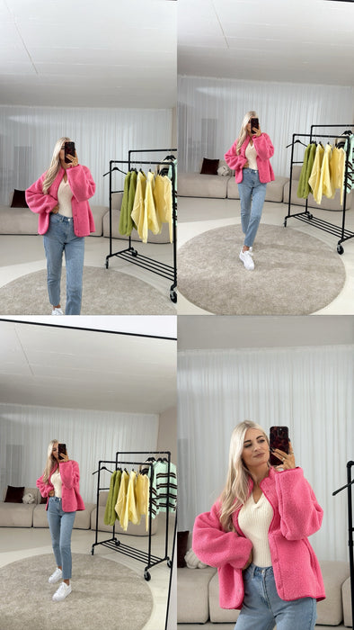 Teddy Flecejacke Pink