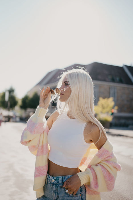 Cardigan Rosé/Gelb