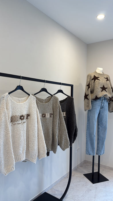 Bouclé Pullover Amoure- Ohne Rückgaberecht