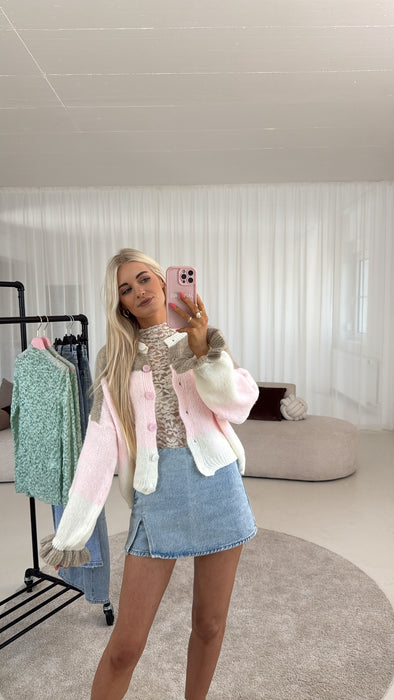 Cardigan Rosa/Braun