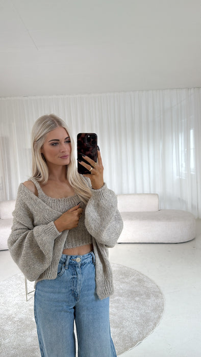 Strickset Beige ( Top + Cardigan )