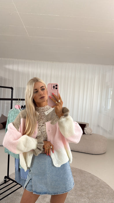 Cardigan Rosa/Braun
