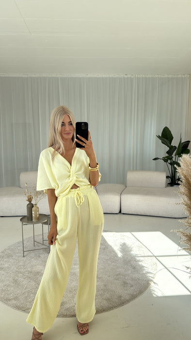 Musselin Hose light gelb