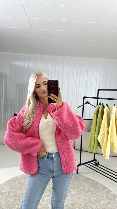 Teddy Flecejacke Pink