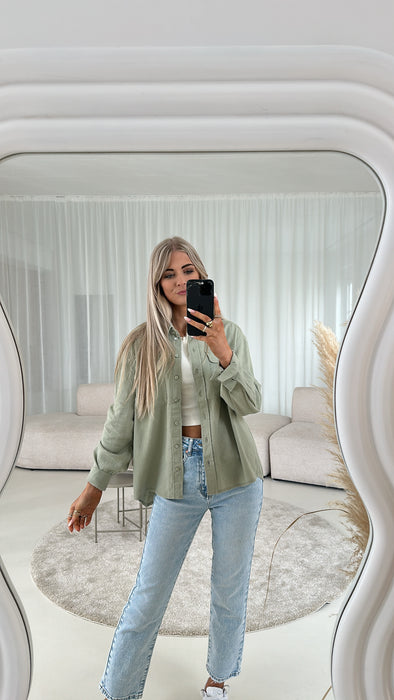 Leinenbluse Khaki
