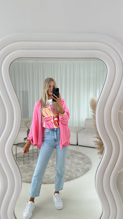 Musselinbluse Pink