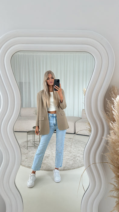 Leinen Blazer Taupe