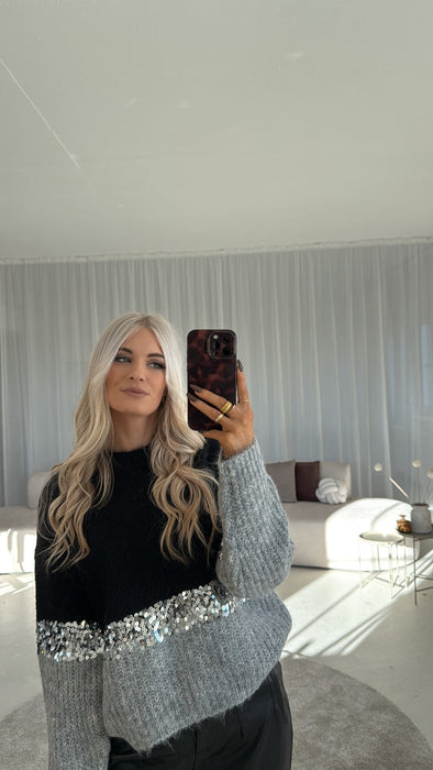 Pullover Glitzer Black/Silber