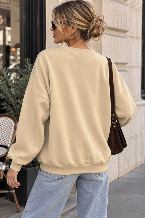 Sweater Beige New York Leo-Print