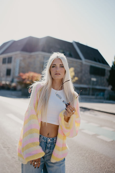Cardigan Rainbow Gelb/Rosé