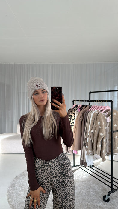 Mütze CAF Beige/Burgunder- Ohne Rückgaberecht / Hygieneartikel