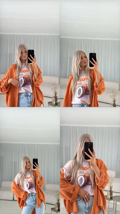 Musselinbluse Orange