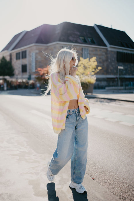 Cardigan Rainbow Gelb/Rosé