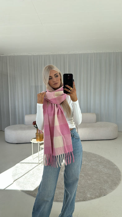 Schal Rosé/White