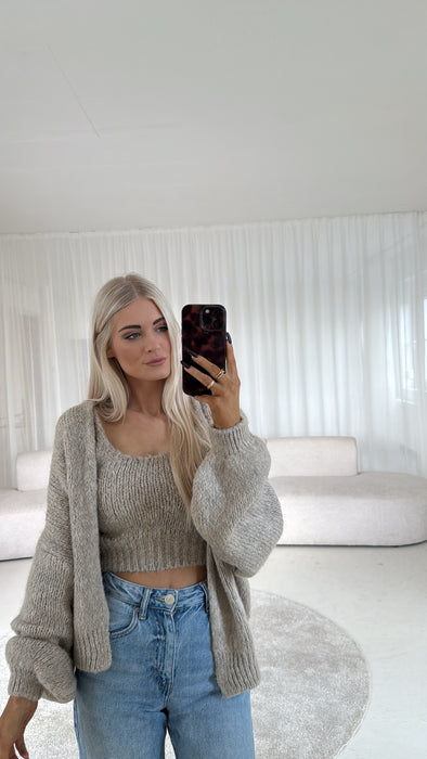 Strickset Beige ( Top + Cardigan )