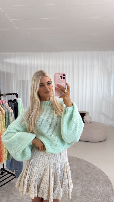 Bouclé Pulli Türkis