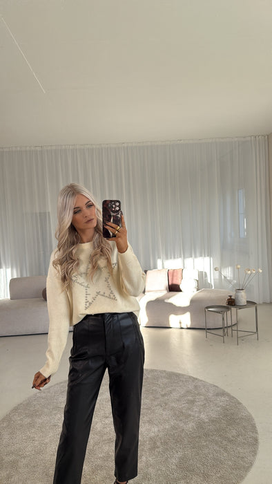 Pullover Glitzer Stern Hell