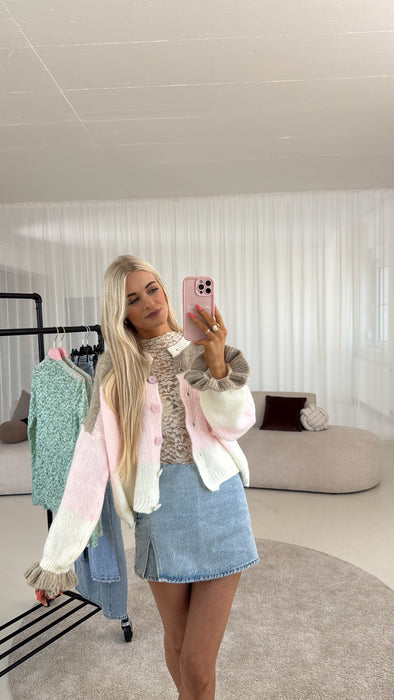 Cardigan Rosa/Braun