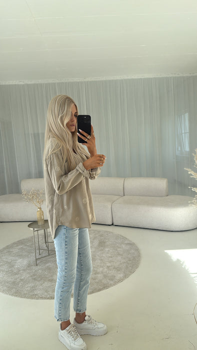 Leinenhemd Boho Beige