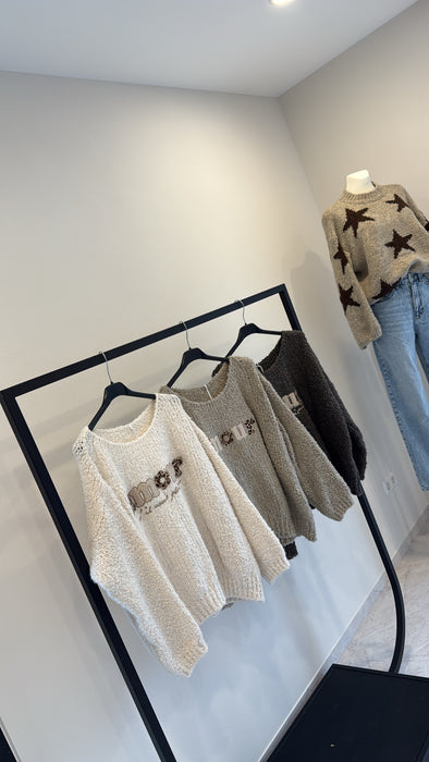 Bouclé Pullover Amoure- Ohne Rückgaberecht