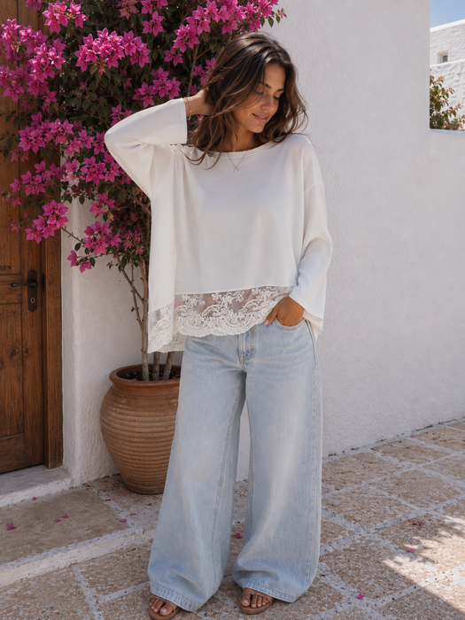 Sweater mit Spitze - Ohne Rückgaberecht