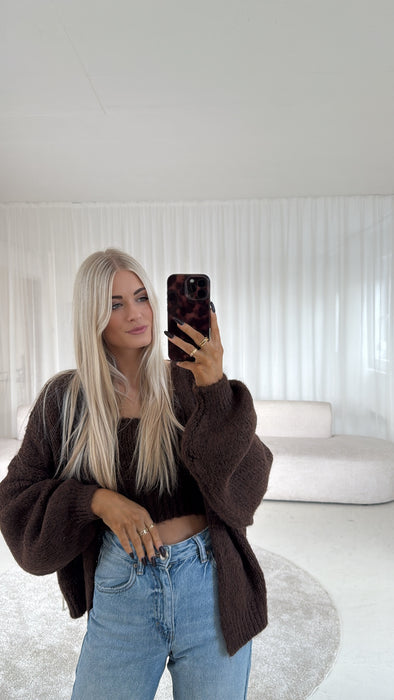 Strickset Braun ( Top + Cardigan )
