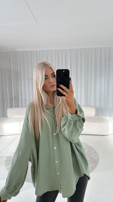 Musselinbluse KHAKI
