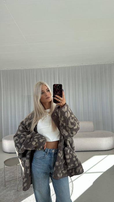 Teddyjacke Leo Taupe