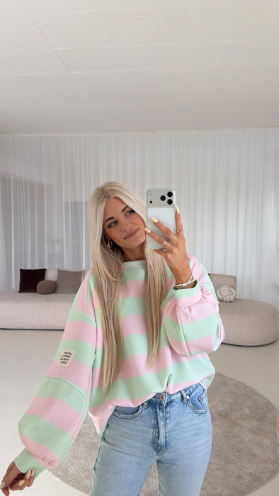 Sweater Stripes Butterstoff Mint/Rosé