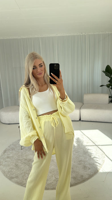 Musselin Bluse  light gelb