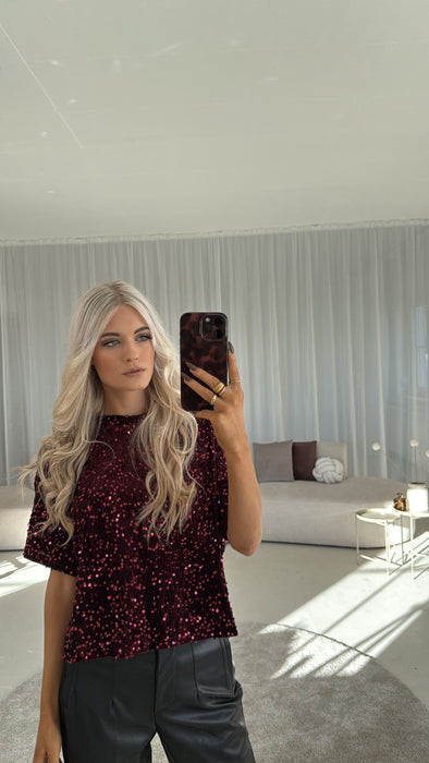 Oversize T-Shirt Glitzer Red