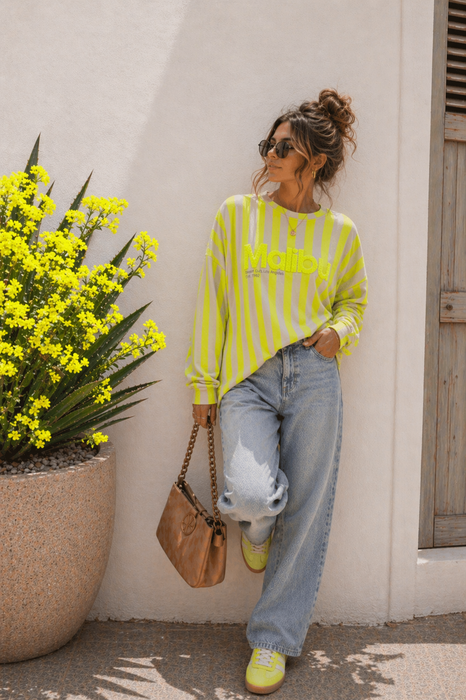 Sweater Malibu Neongelb/Beige