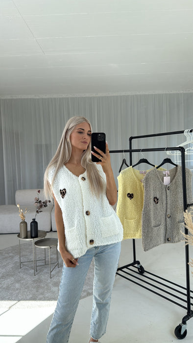 Weste Leo Heart Off White