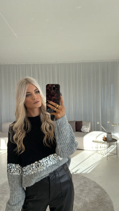 Pullover Glitzer Black/Silber