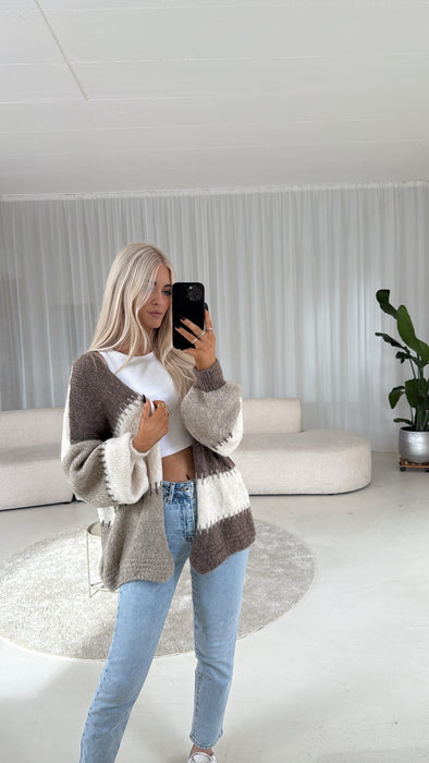 Cardigan Tricolour Braun