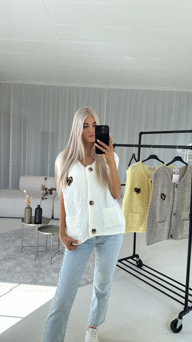 Weste Leo Heart Off White