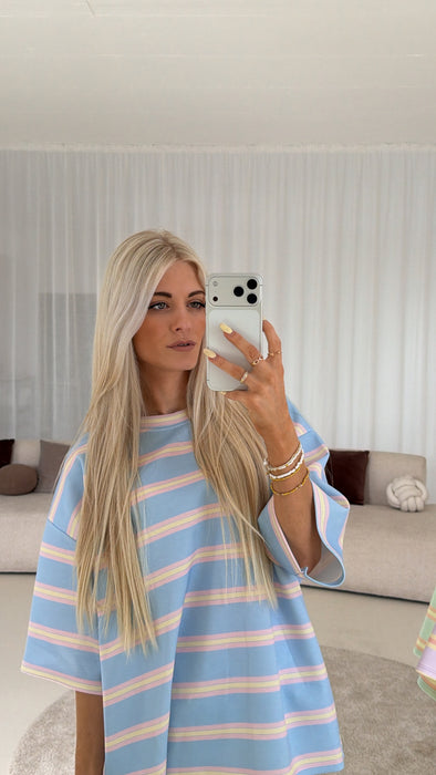 T-Shirt Stripes Babyblue Pastell