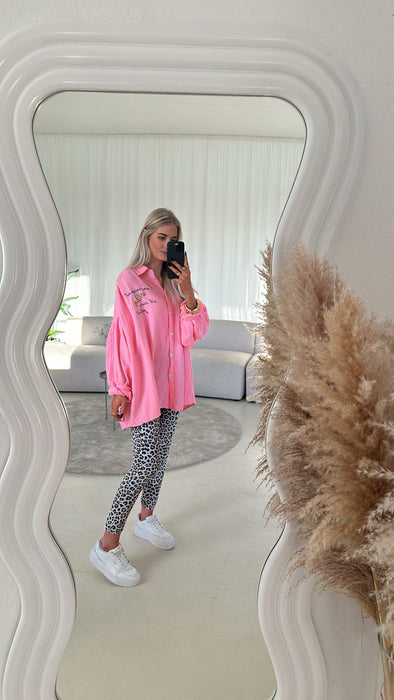 Musselinbluse Croissant pink - Ohne Rückgaberecht