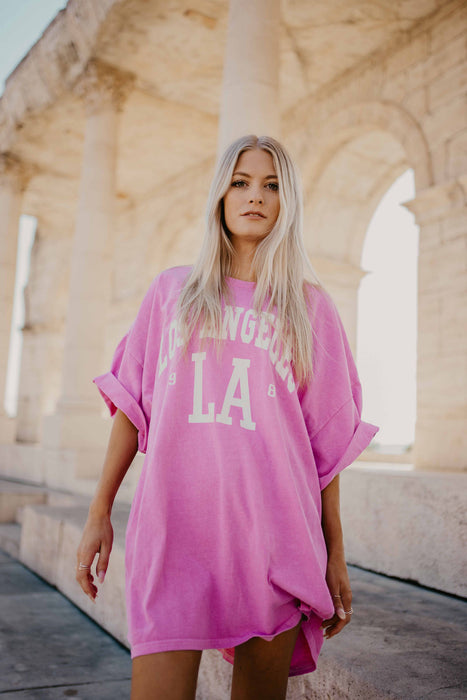 Oversize T-Shirt Pink LA