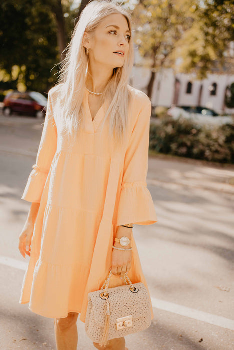 Musselin Kleid Peach