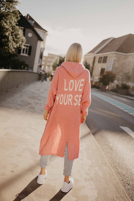 Cardigan Love Yourself Lachs