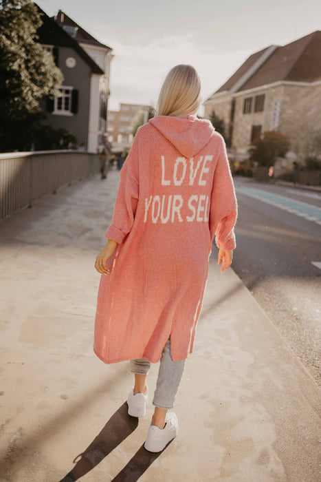 Cardigan Love Yourself Lachs