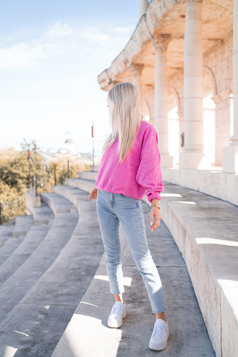 Sweater Pink Washed Look