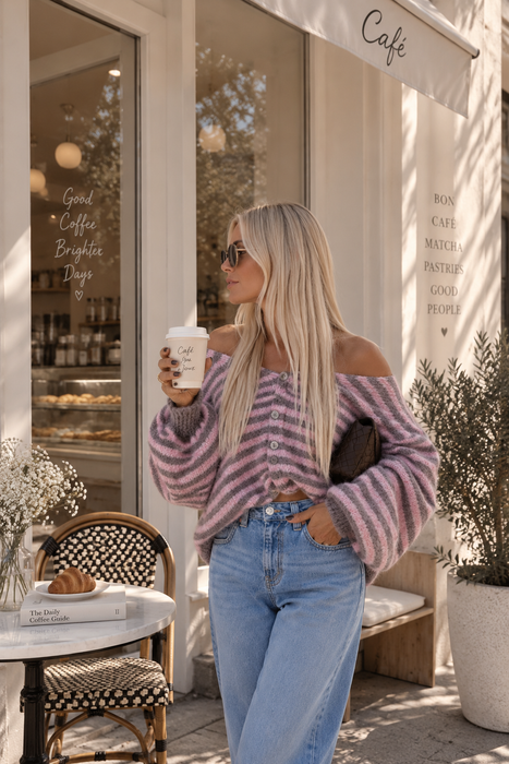 Cardigan Taupe/Rosé