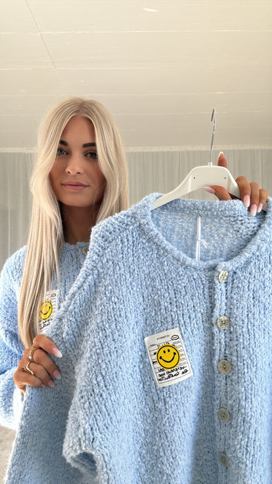 Boucle Smily Cardigan Blue