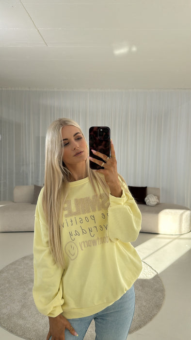 Sweater Smily Gelb mit Print